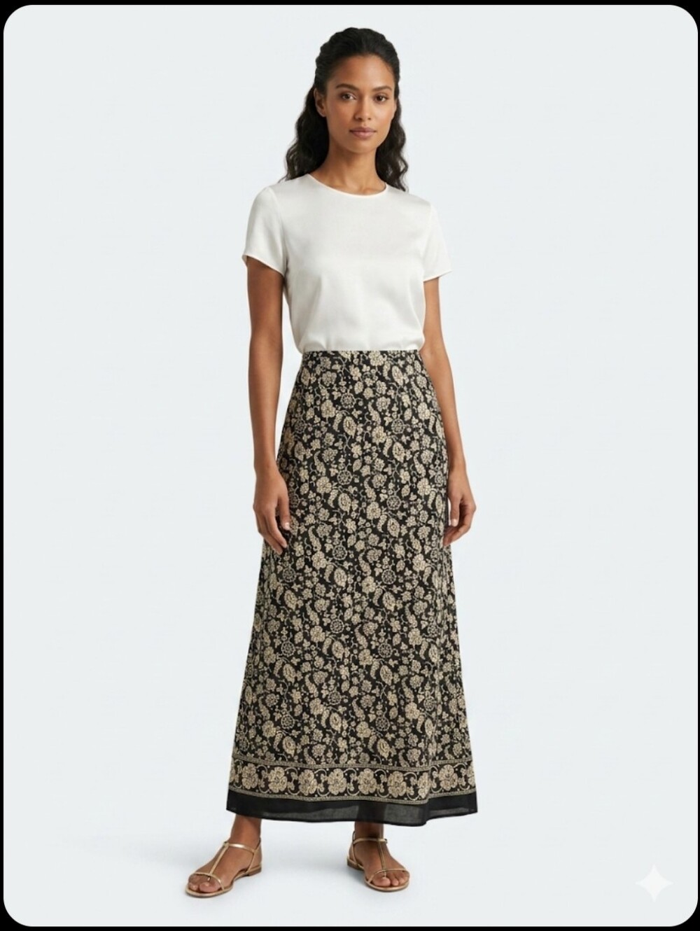 NWT Sportif Maxi Skirt M Wrap Skirt Laurel Wood Classic Western Sporty